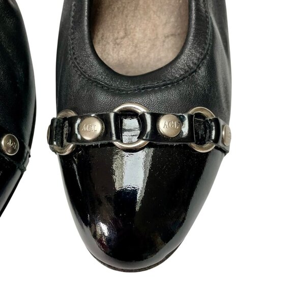 Attilio Giusti Leombruni AGL Black Leather Cap Toe Heels Womens 39 1/2 (9.5) - Picture 8 of 12